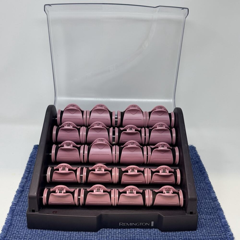 Remington T Studio H9000 Hot Rollers Hair Curlers Pearl Heated Ceramic 20 Clips